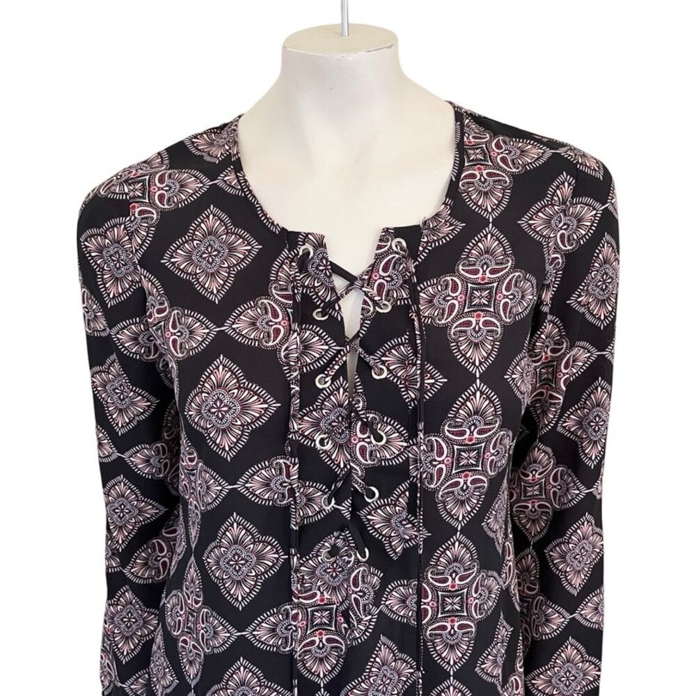 VTG CHARLOTTE RUSSE Retro Medallion Print Semi Sheer Shift Dress  Y2K  SZ S